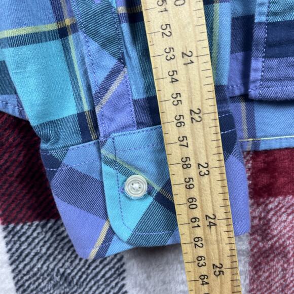 Chubbies Shirt Mens M Blue Flannel Plaid Button Down Long Sleeve - Picture 6 of 10